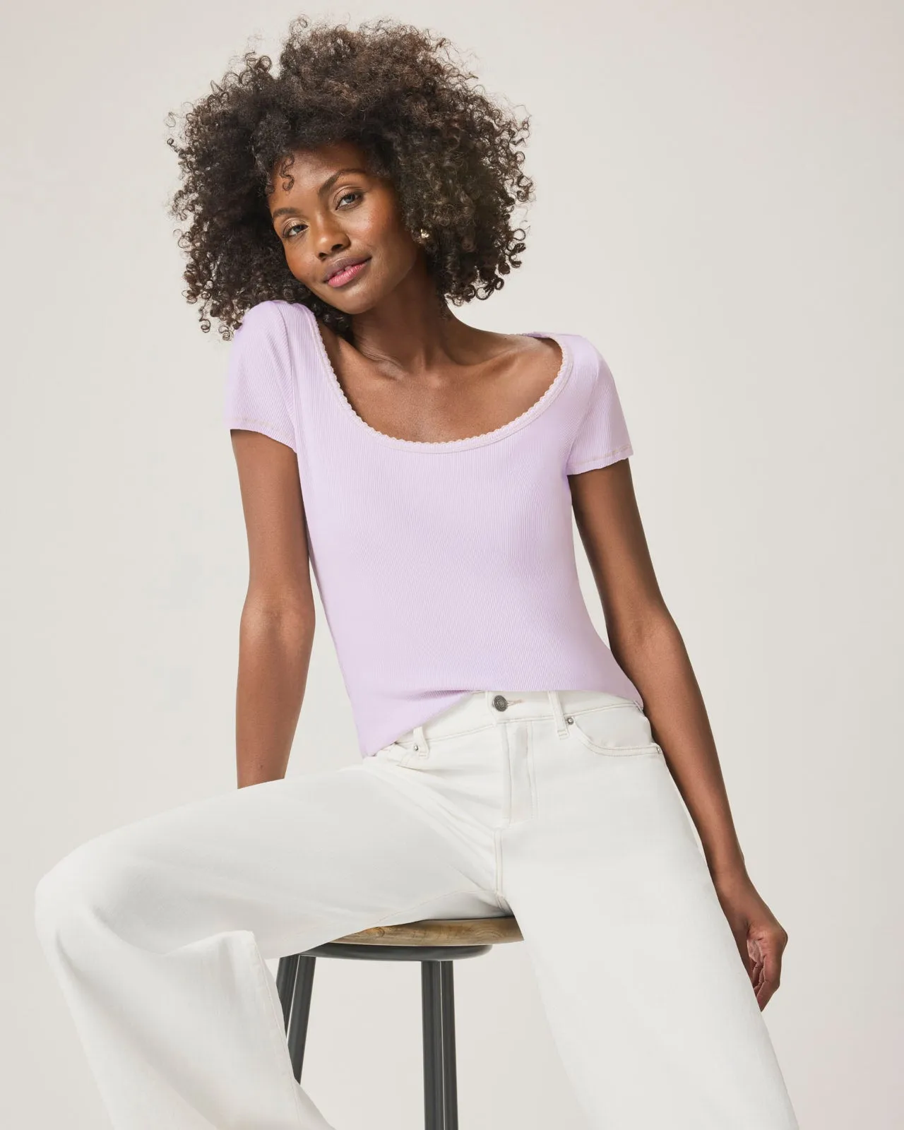 Posie Scoop Neck Short Sleeve Tee