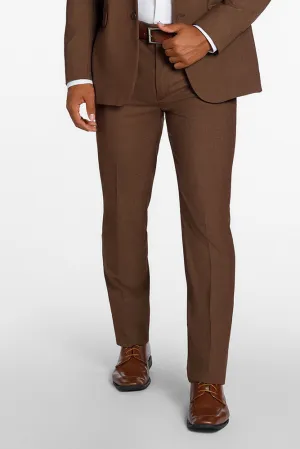 "Metro" Cocoa Luxury Wool Blend Suit Pants