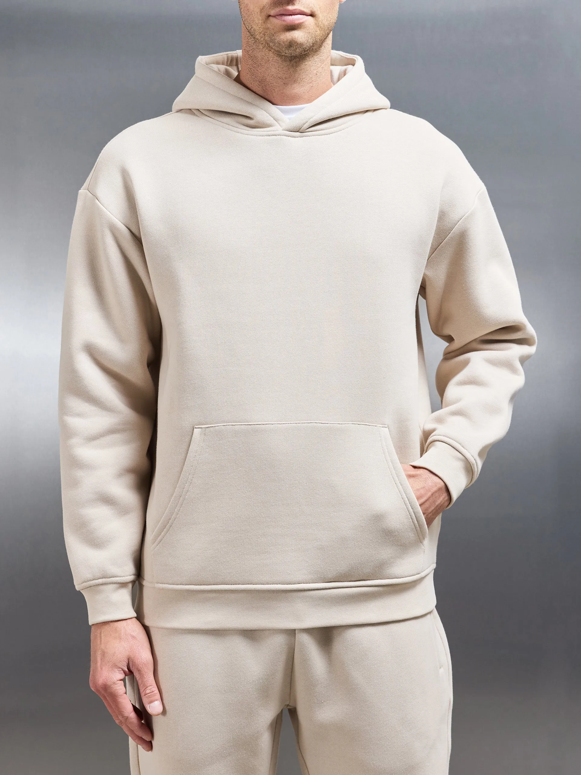 Relaxed Fit Hoodie in Beige