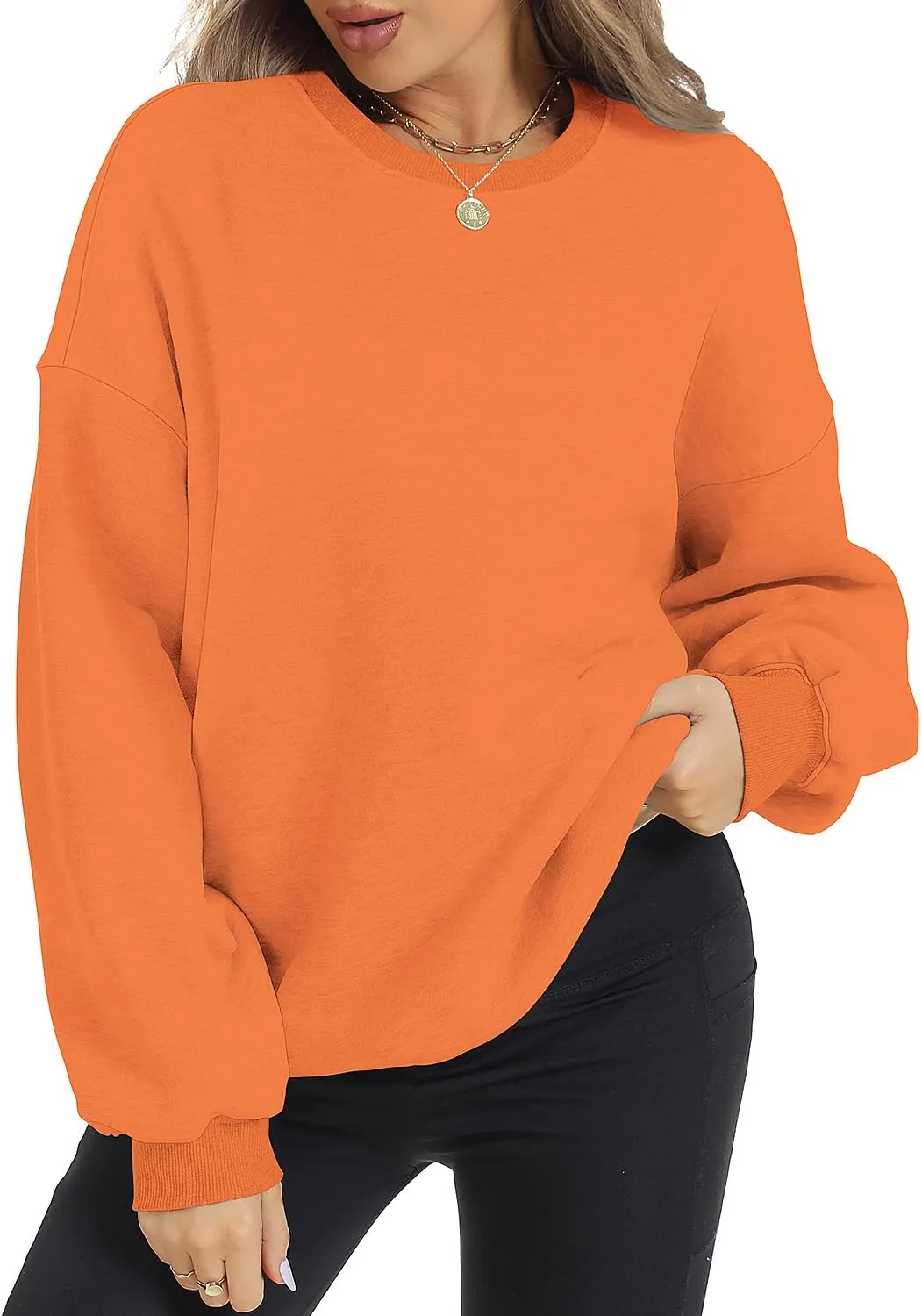 ROYLAMP Womens Oversized Sweatshirts Hoodies Fleece Crewneck Pullover Sweaters Top Fall Fashion Outfits Clothes 2025