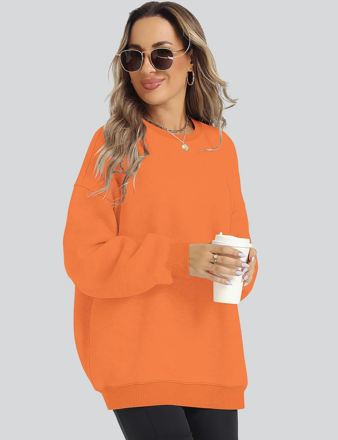 ROYLAMP Womens Oversized Sweatshirts Hoodies Fleece Crewneck Pullover Sweaters Top Fall Fashion Outfits Clothes 2025