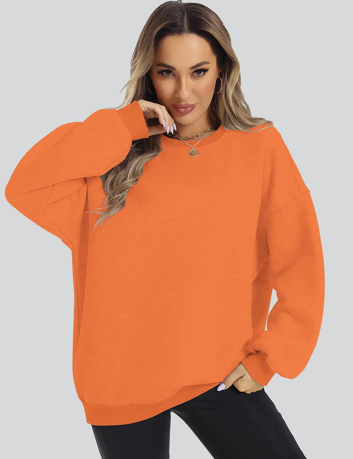 ROYLAMP Womens Oversized Sweatshirts Hoodies Fleece Crewneck Pullover Sweaters Top Fall Fashion Outfits Clothes 2025