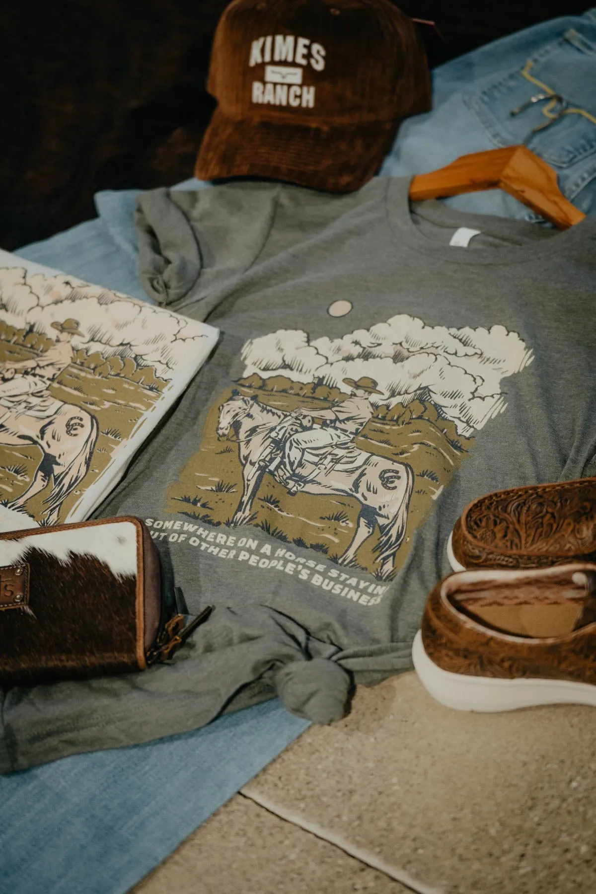 'Somewhere on a Horse' Graphic T (Green)