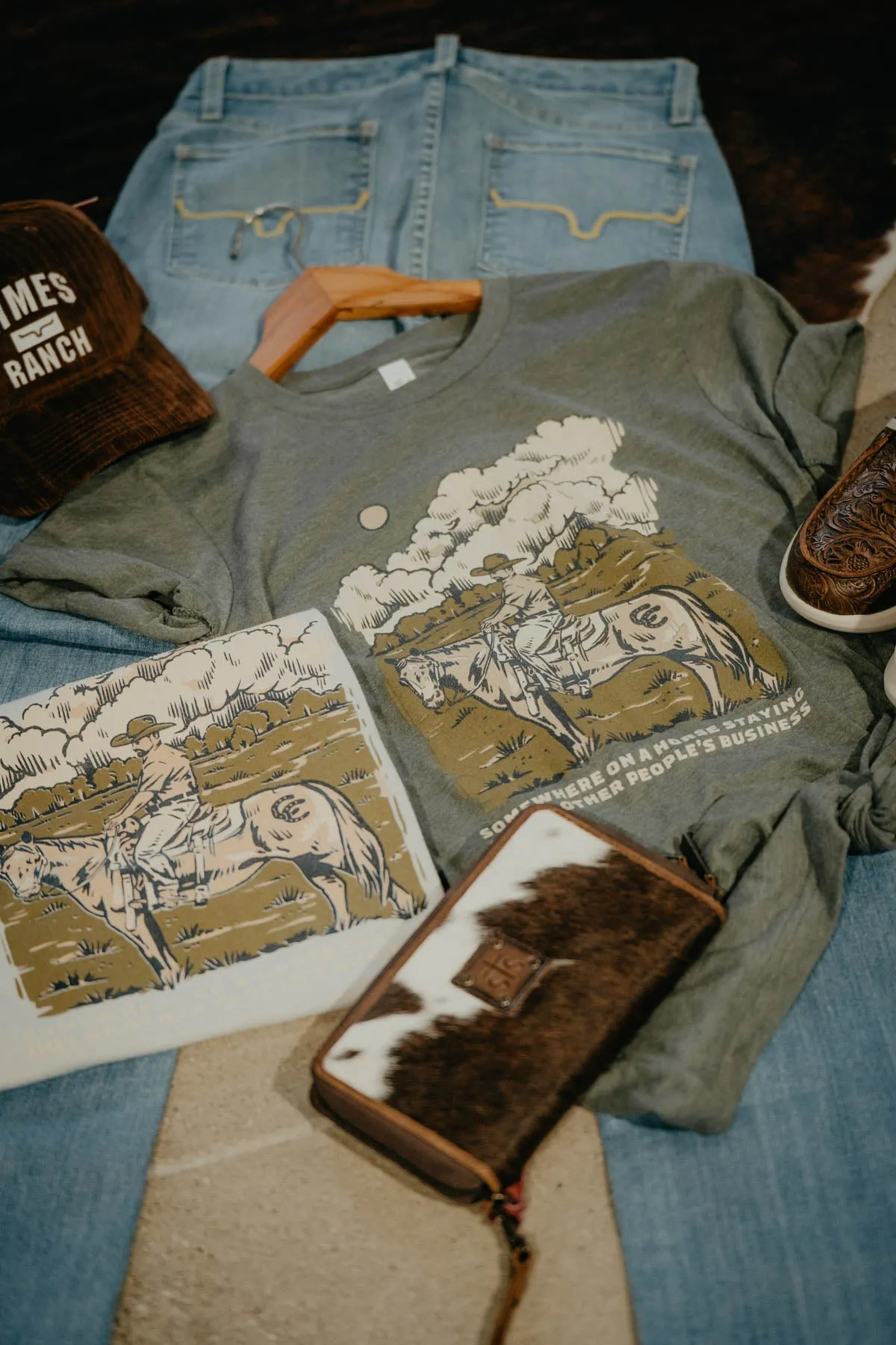 'Somewhere on a Horse' Graphic T (Green)