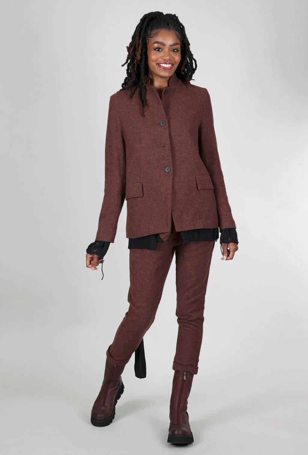 Stats Flannel Pant, Dark Terracotta