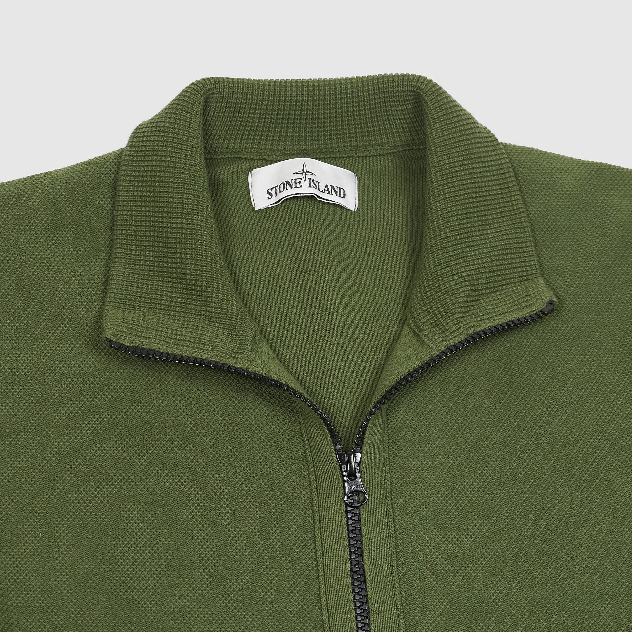 Stone Island Full-Zip Cotton Pique Stand-Up Collar Cardigan