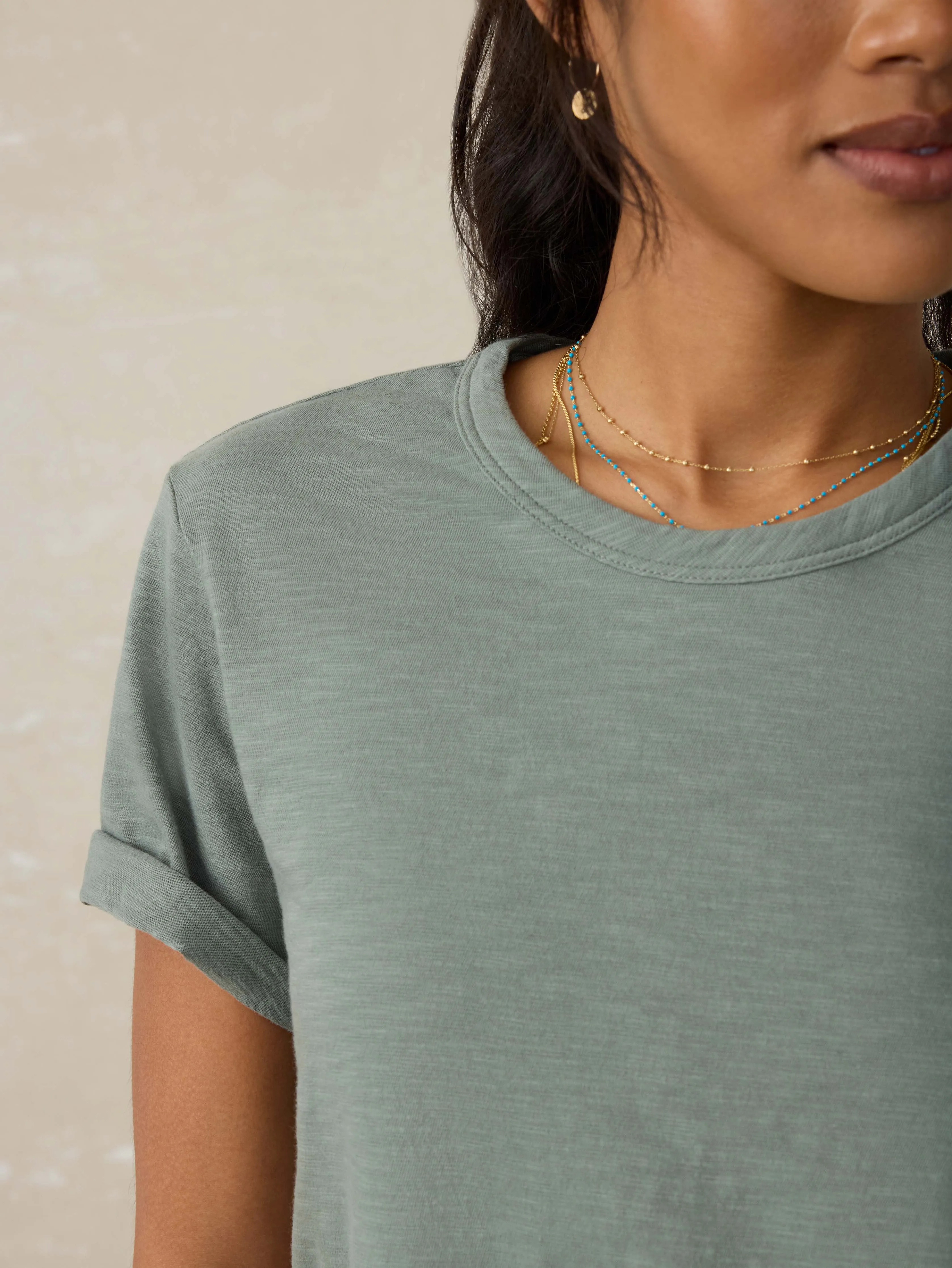 Sunwashed Regenerative Cotton Essential Tee - Sage Creek