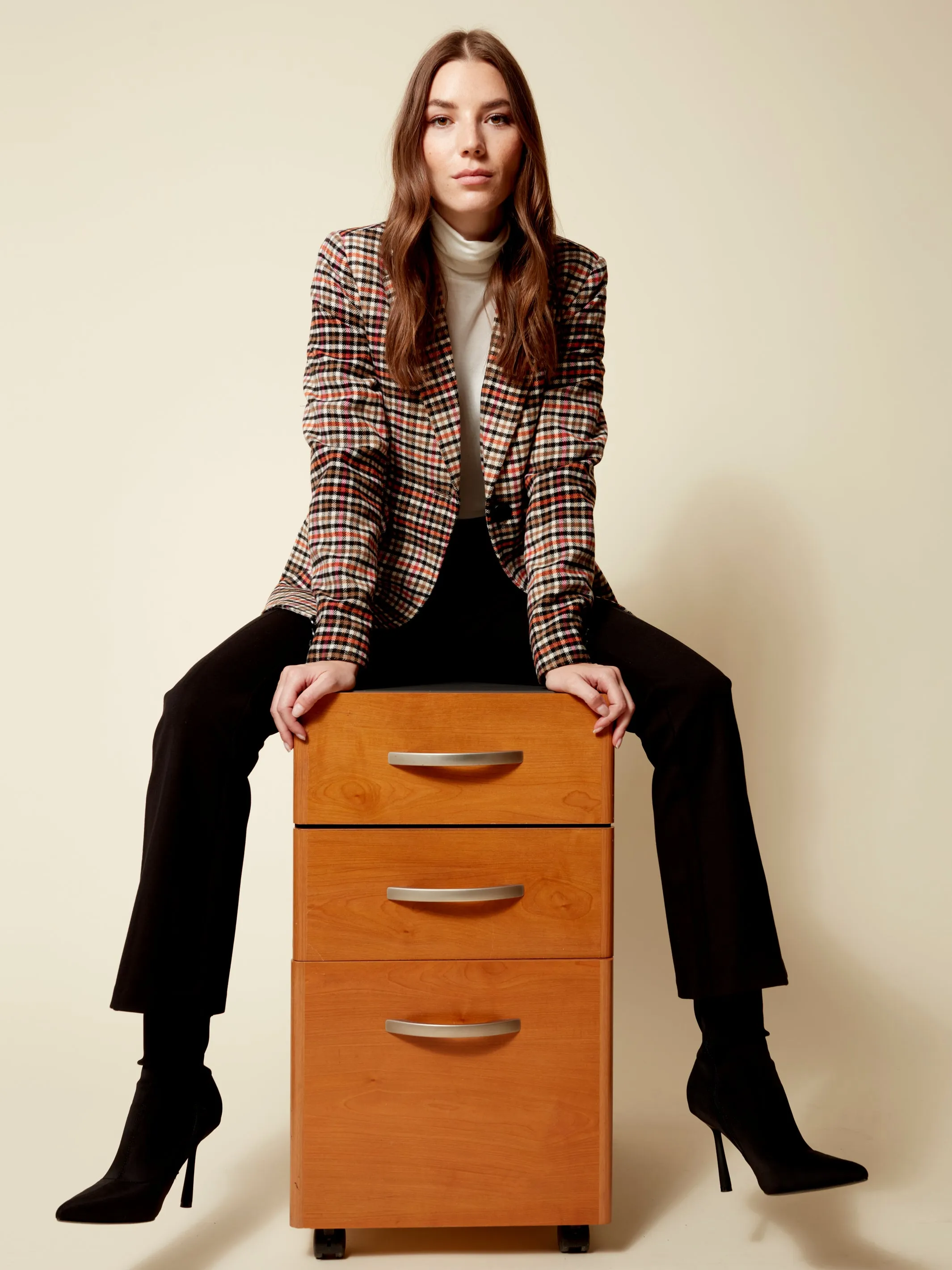 Tailored Plaid Blazer