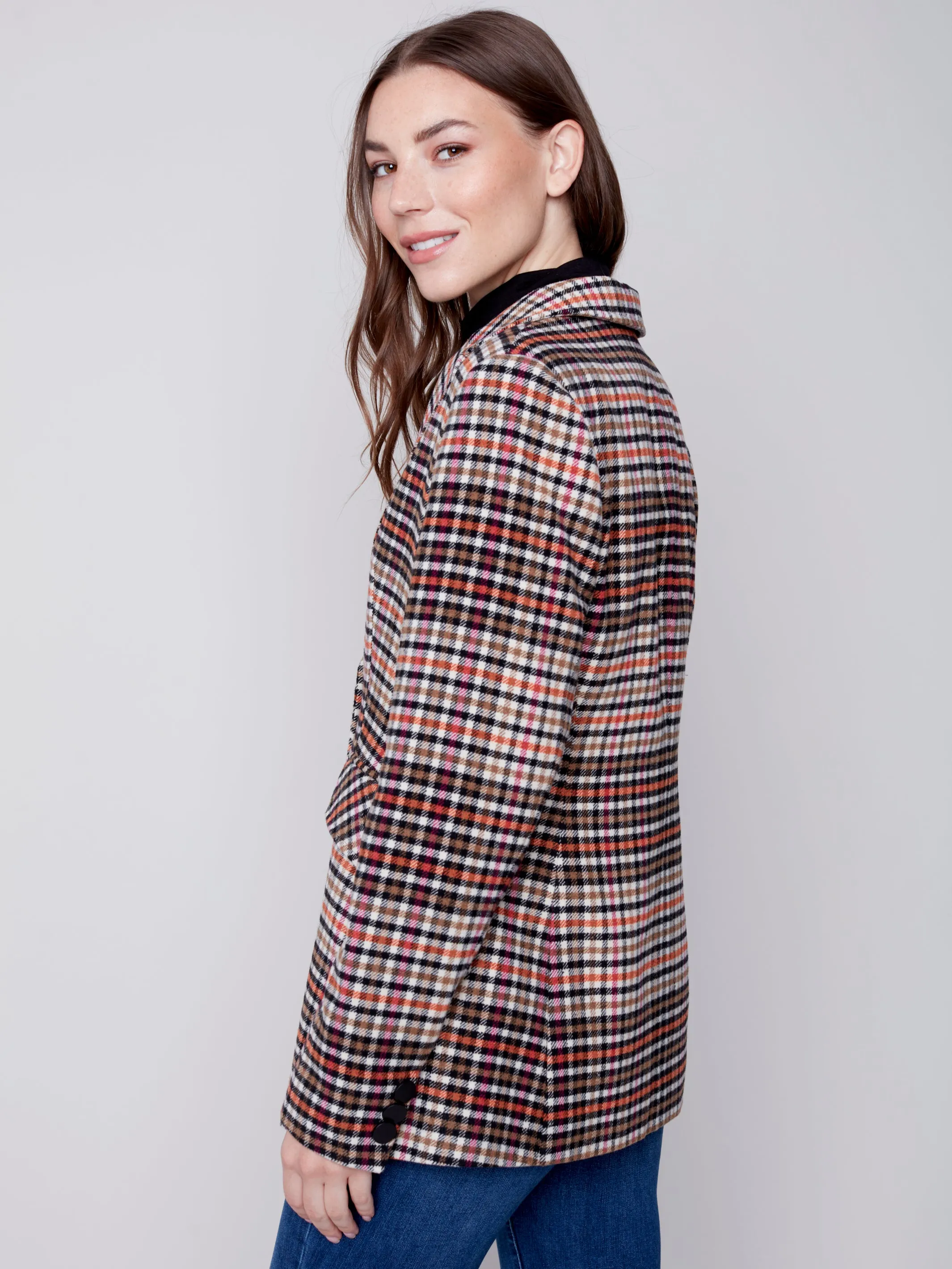 Tailored Plaid Blazer