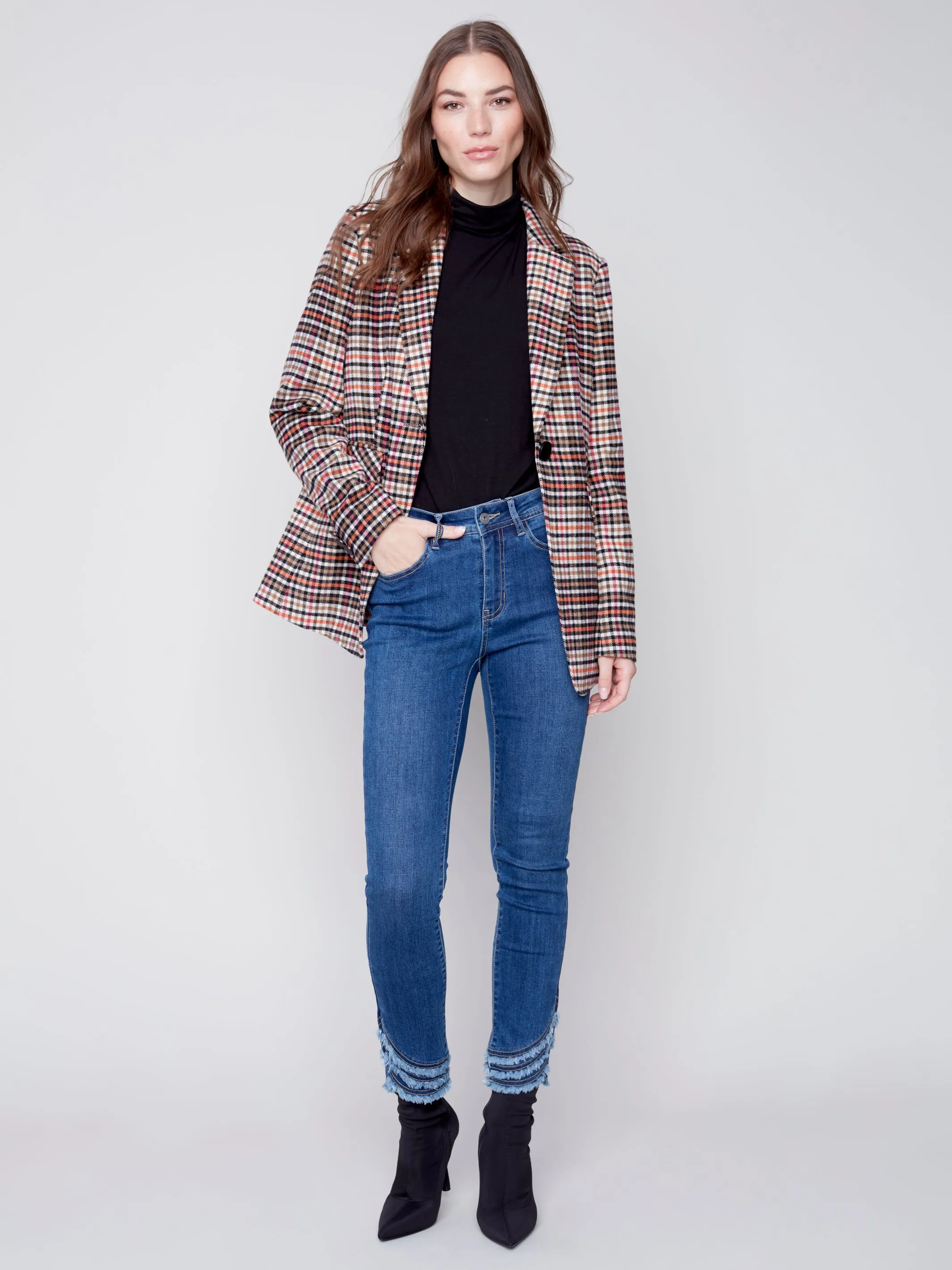 Tailored Plaid Blazer