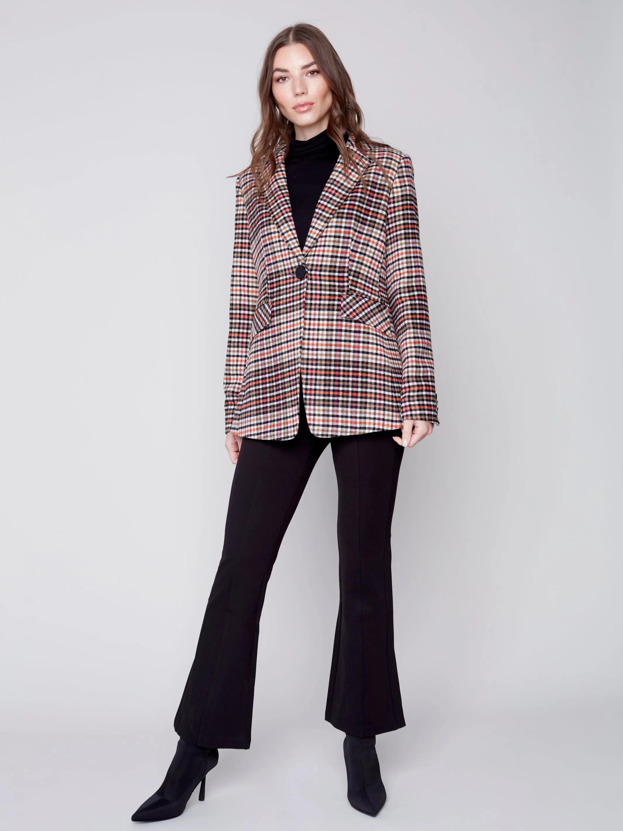 Tailored Plaid Blazer