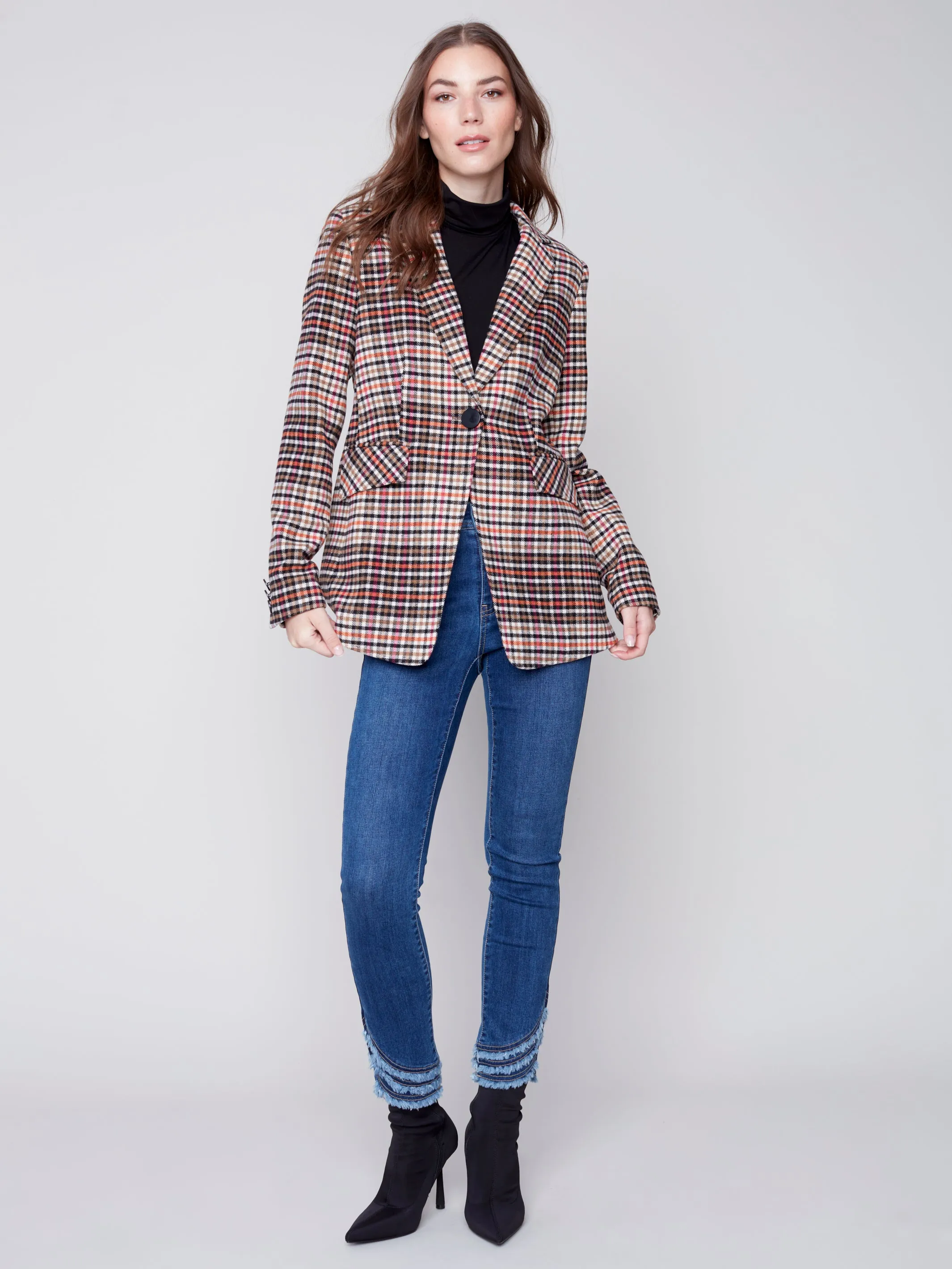 Tailored Plaid Blazer