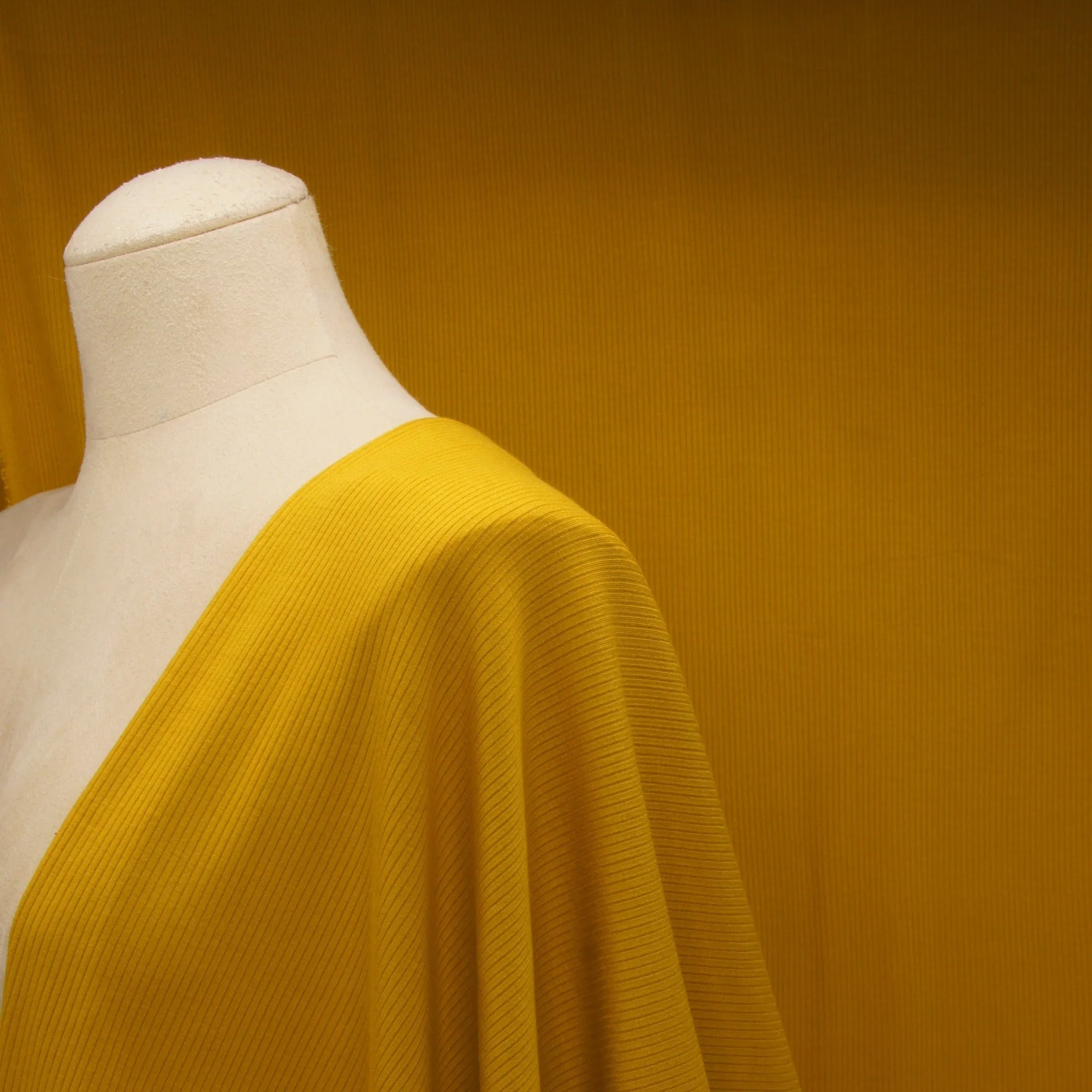 Tencel Modal Spandex Ribbed Knit - Nugget Gold