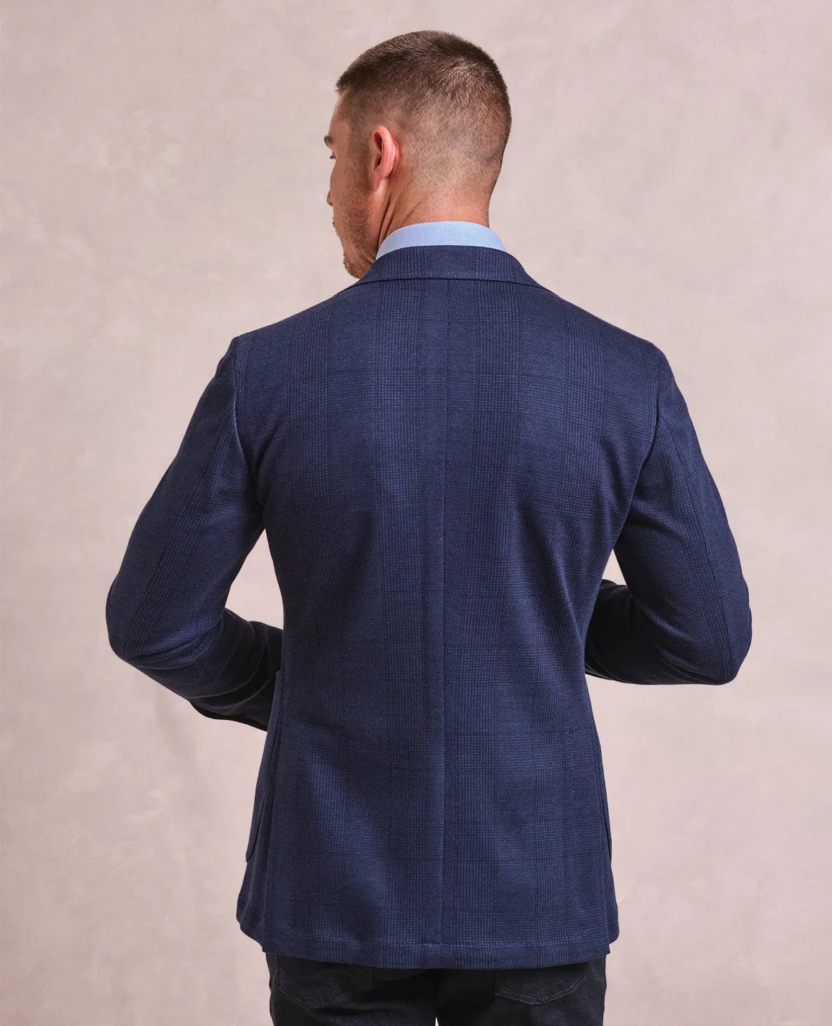 The West - Italian Jersey Knit Soft Jacket - Indigo Blue