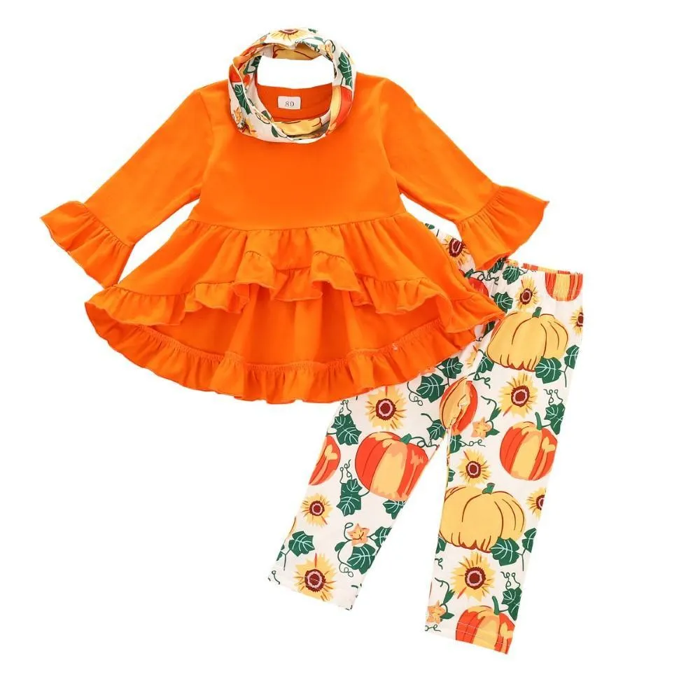 Toddler Girls Halloween Dress & Pants & Headband Wholesale Girl Clothing