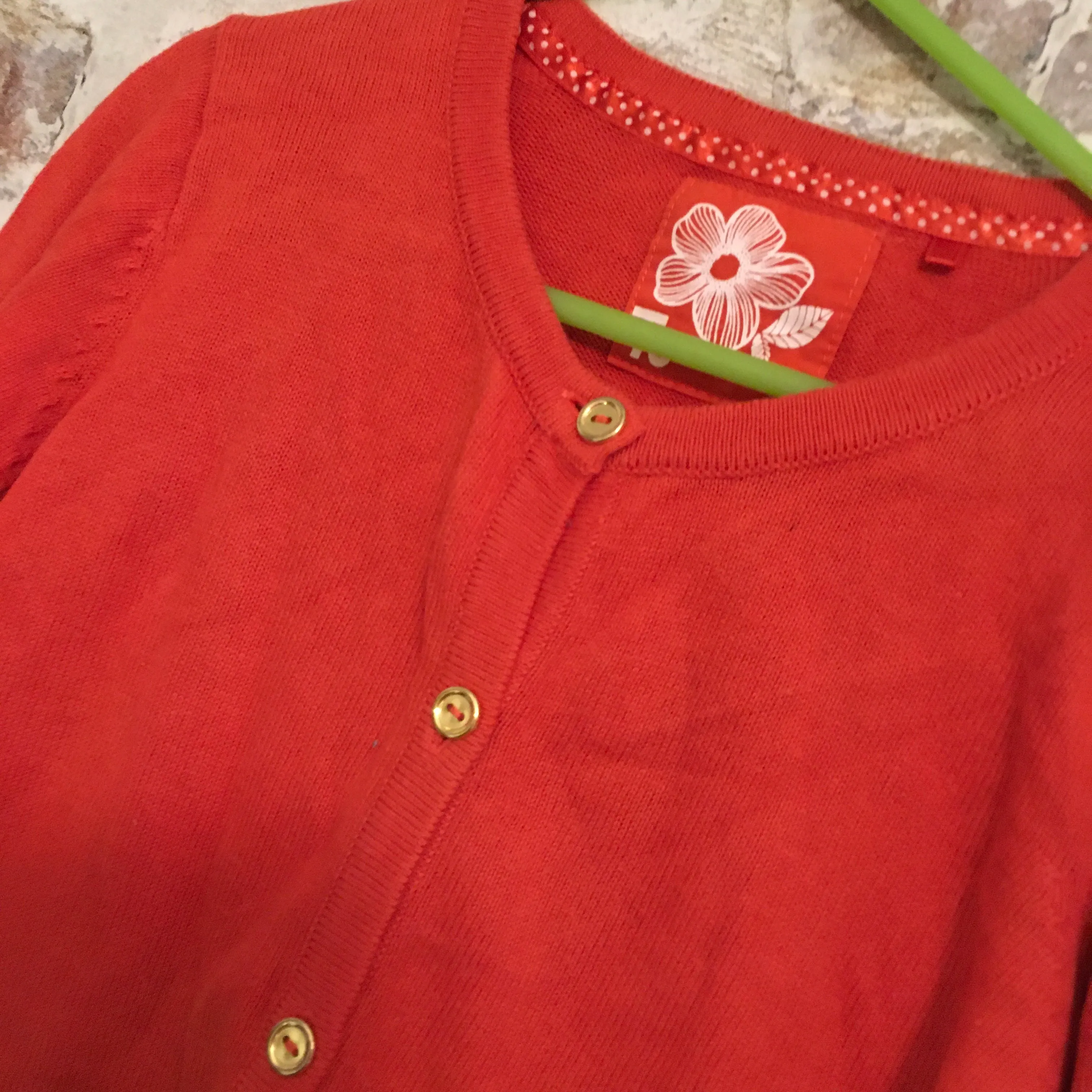 Tu Girls Red Soft Knit Cardigan - Girls 7yrs