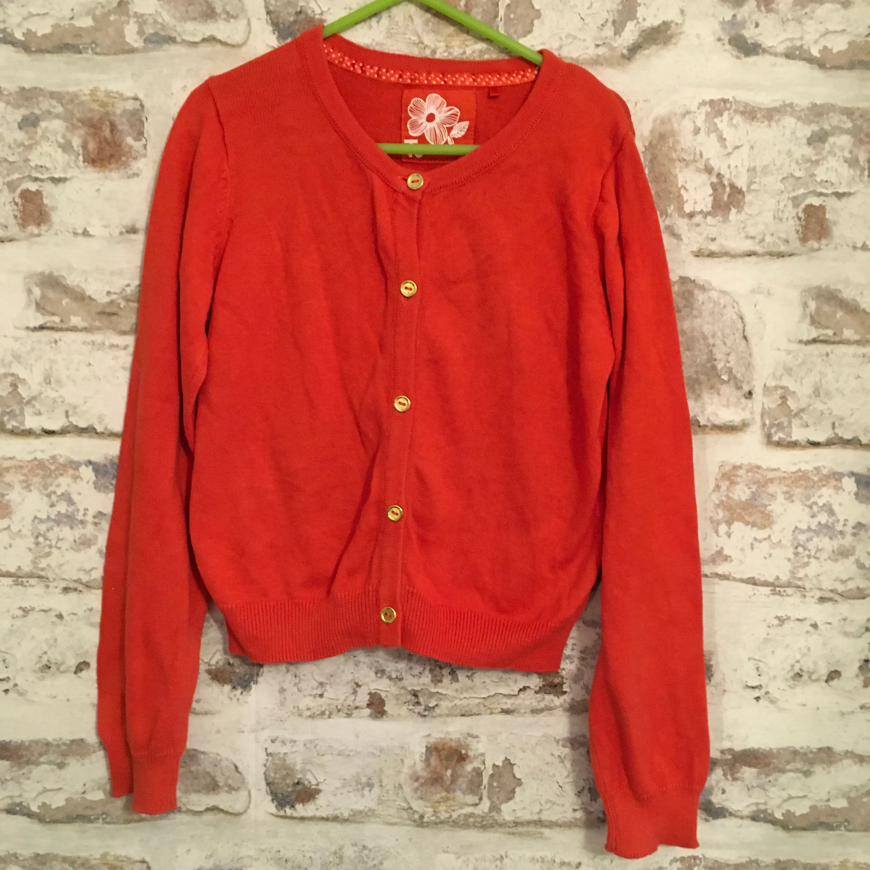 Tu Girls Red Soft Knit Cardigan - Girls 7yrs