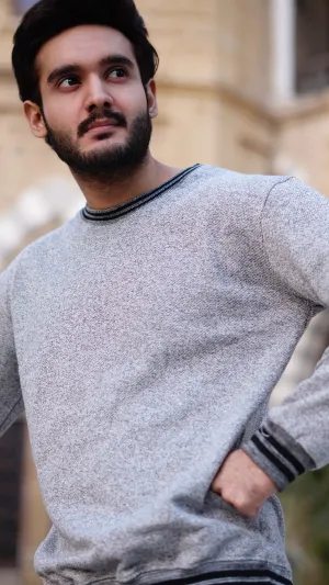 Twist Yarn Sweatshirts - Stylish & Comfortable Melanic Grey | The Divine Shop