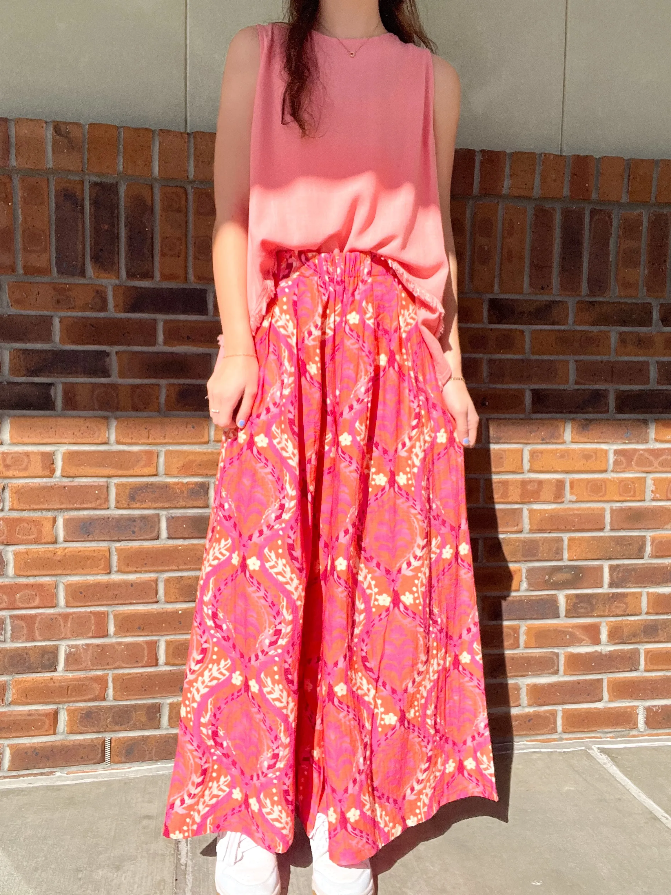 Umgee Blissfully Happy Wide Leg Pants