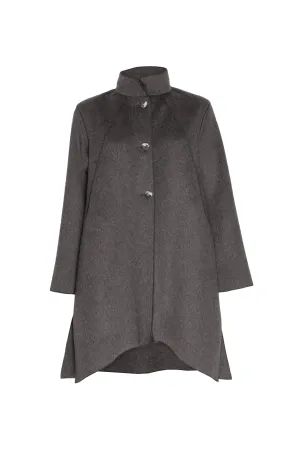 Uneven Hem Coat - Charcoal 4607