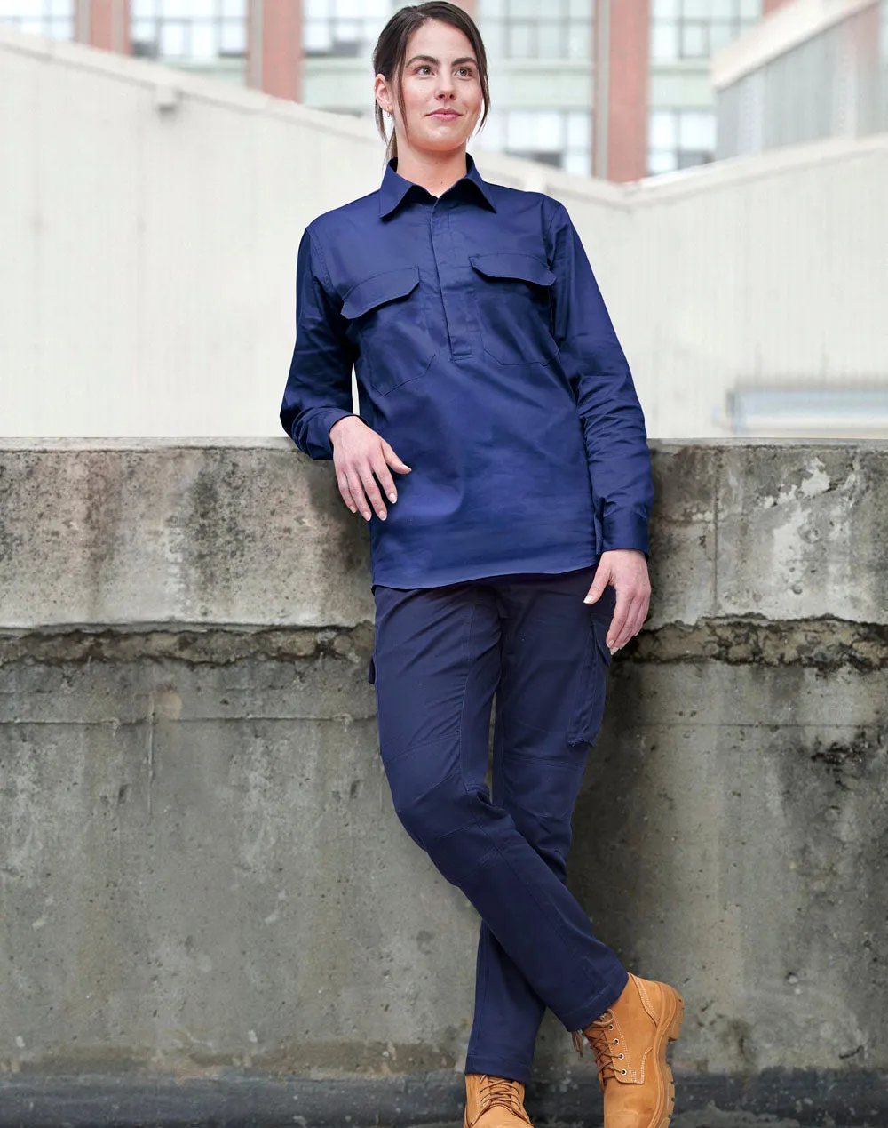 Unisex Cool-Breeze Closed Front Long Sleeve Work Shirt - WT12