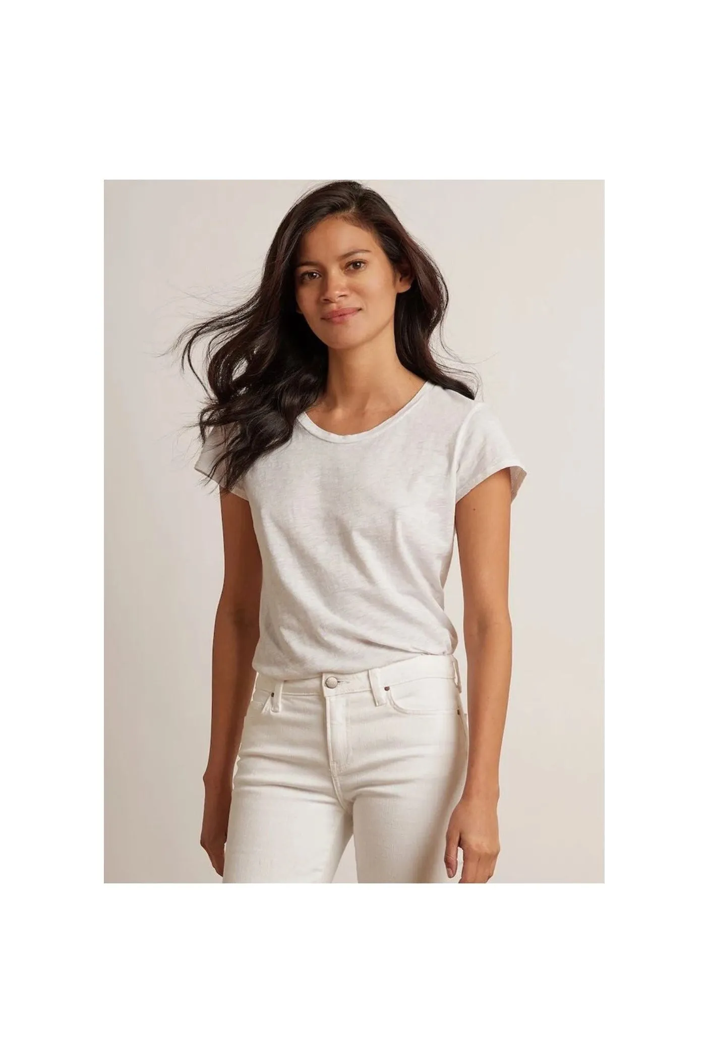 Velvet by Graham & Spencer Odelia Short Sleeve Crew Neck Tee | Ecru