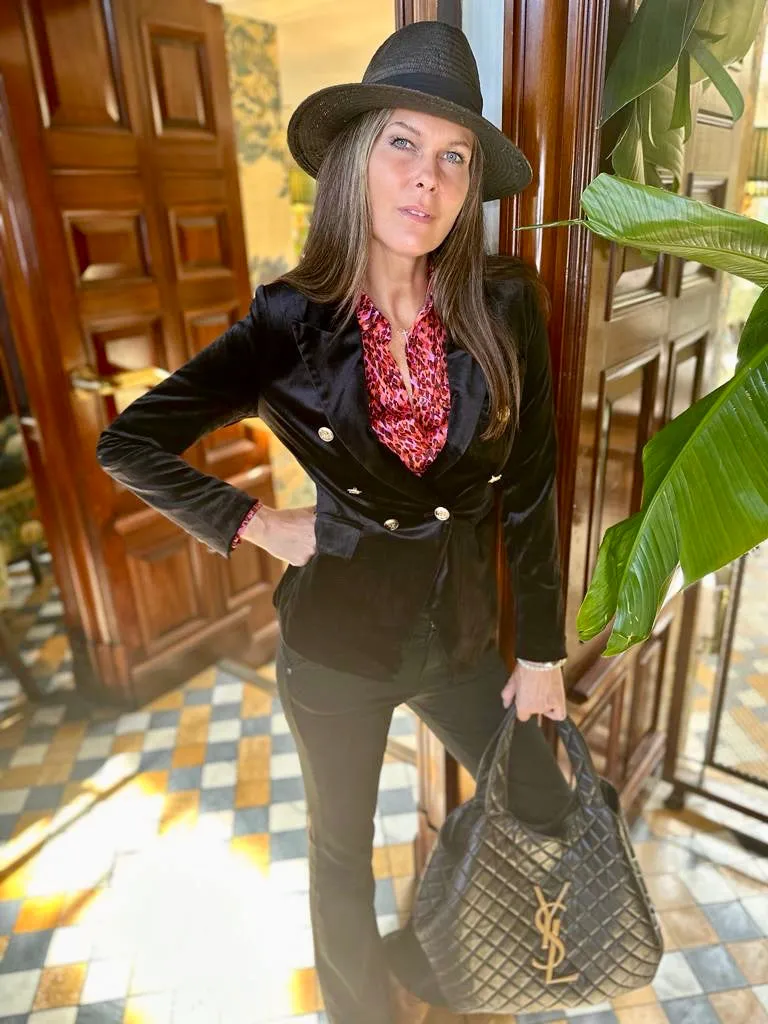 Victoria Velvet Blazer Black