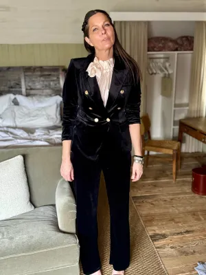 Victoria Velvet Blazer Black