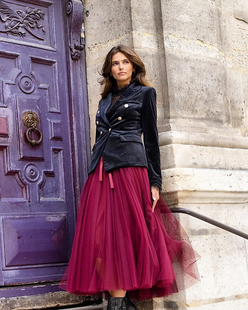 Victoria Velvet Blazer Black