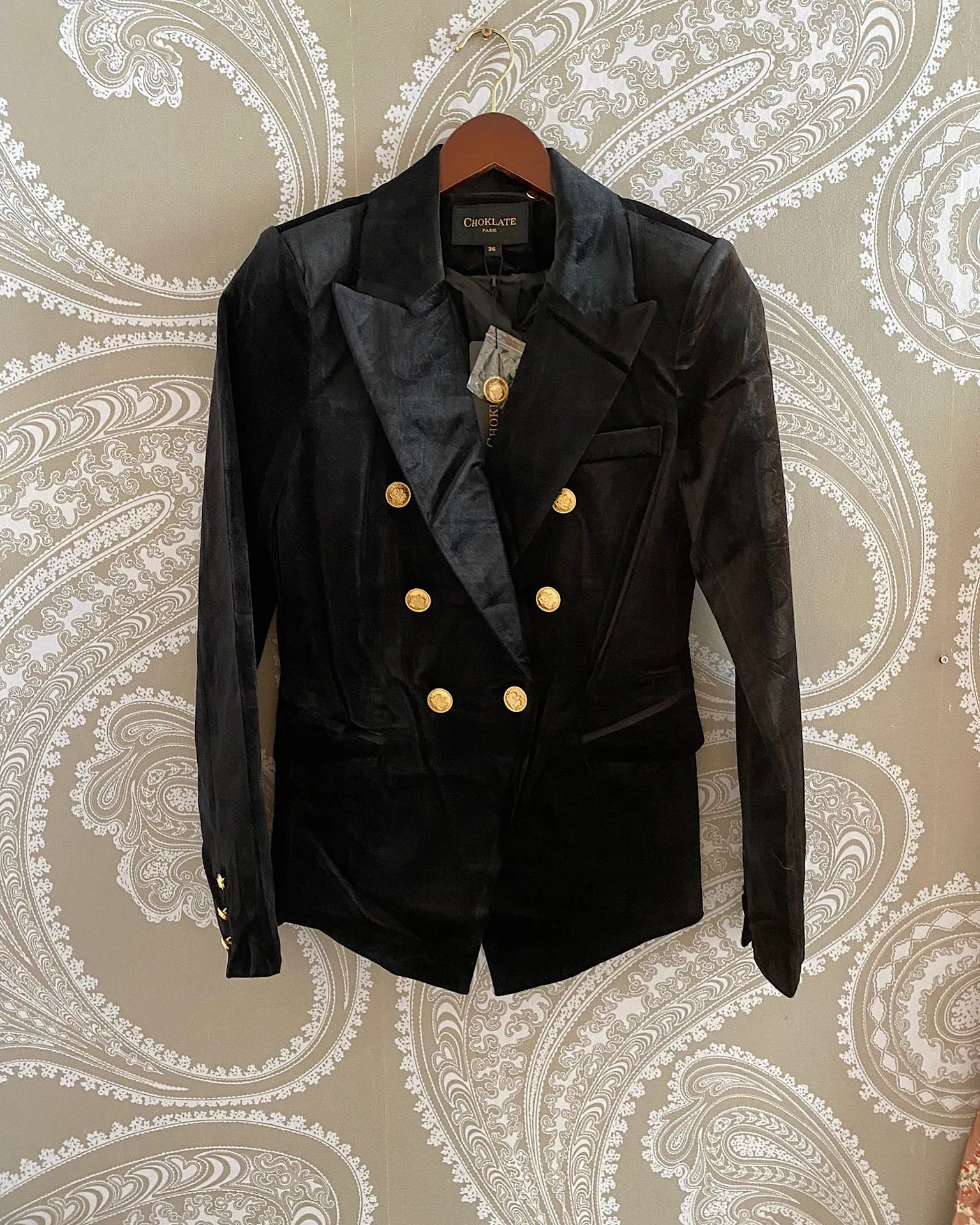 Victoria Velvet Blazer Black