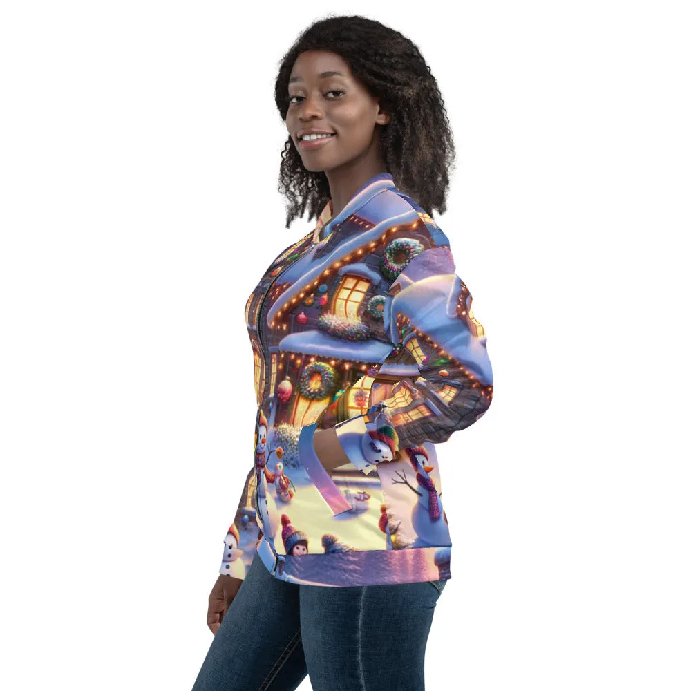 Whimsical Winter Wear Bomber Jacket