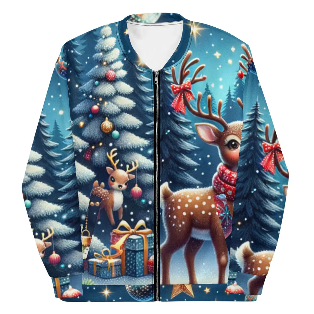 Whimsical Winter Wear Bomber Jacket