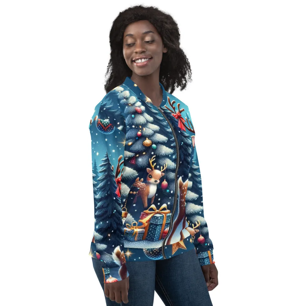 Whimsical Winter Wear Bomber Jacket