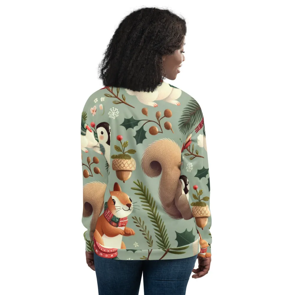 Whimsical Winter Wear Bomber Jacket