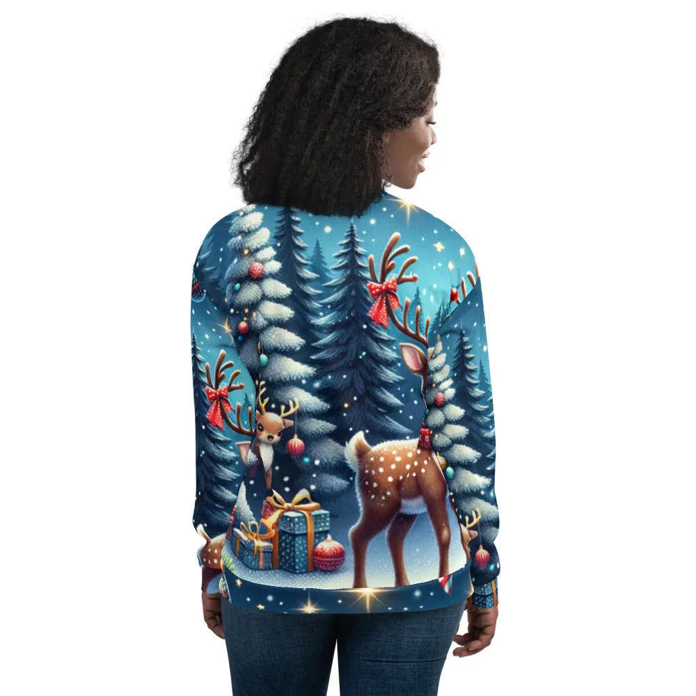 Whimsical Winter Wear Bomber Jacket