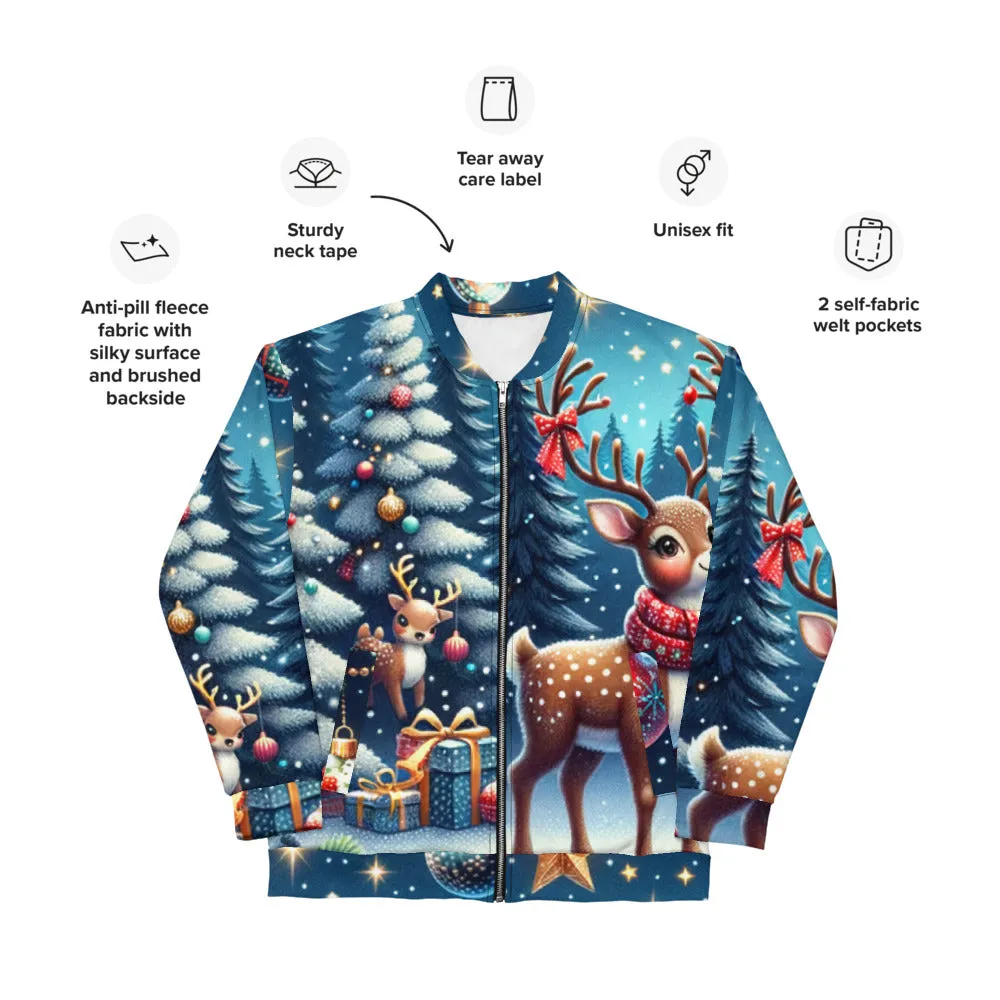 Whimsical Winter Wear Bomber Jacket