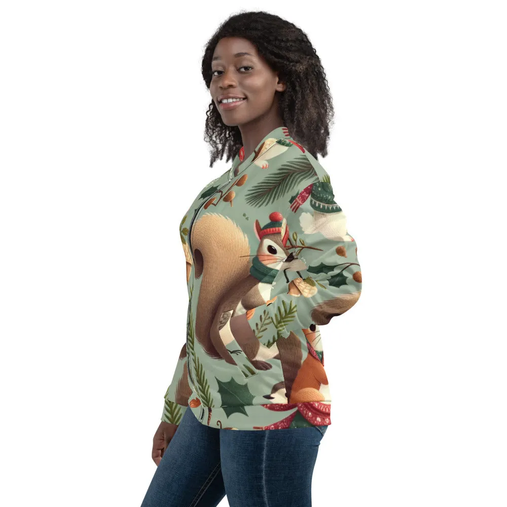 Whimsical Winter Wear Bomber Jacket