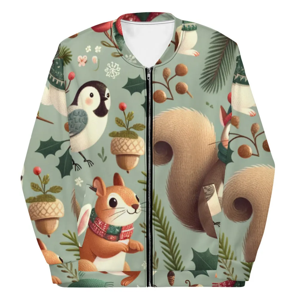 Whimsical Winter Wear Bomber Jacket