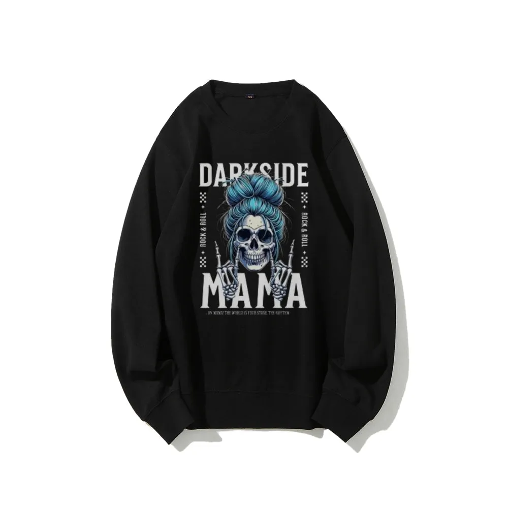 Women Vintage Darkside MaMa Graphic Sweatshirts
