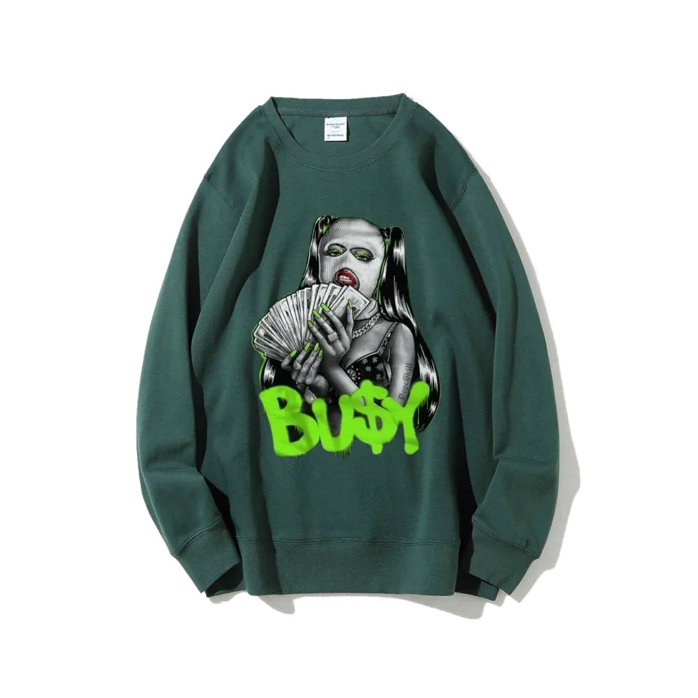 Women Vintage Stay It Busy Graphic Sweatshirts