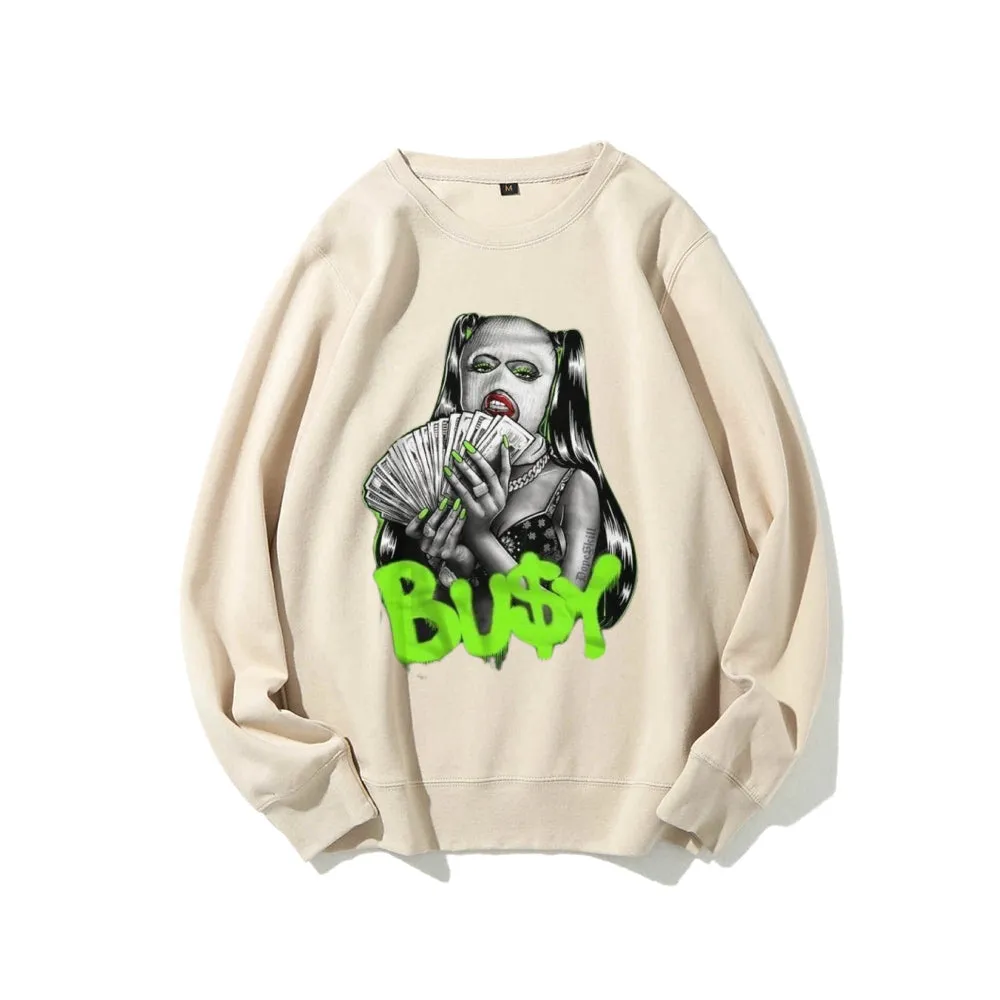 Women Vintage Stay It Busy Graphic Sweatshirts