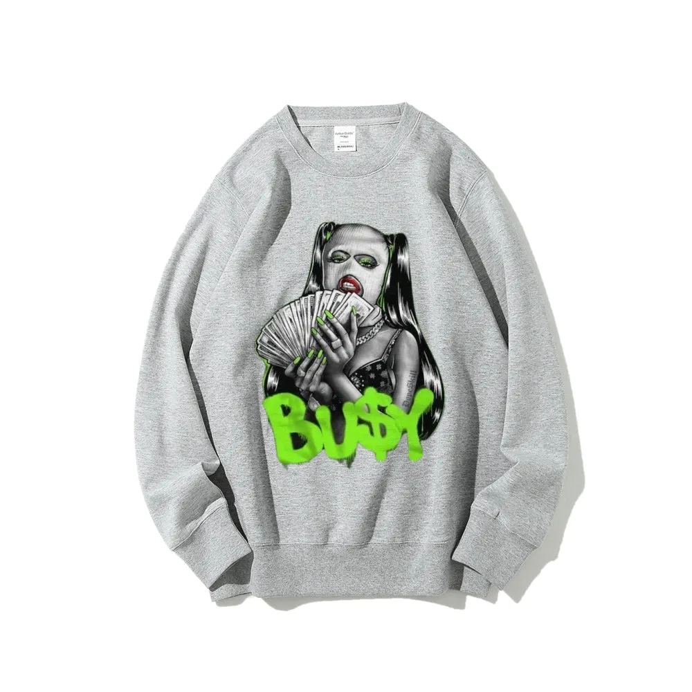 Women Vintage Stay It Busy Graphic Sweatshirts