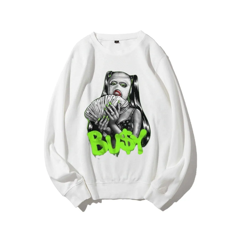 Women Vintage Stay It Busy Graphic Sweatshirts