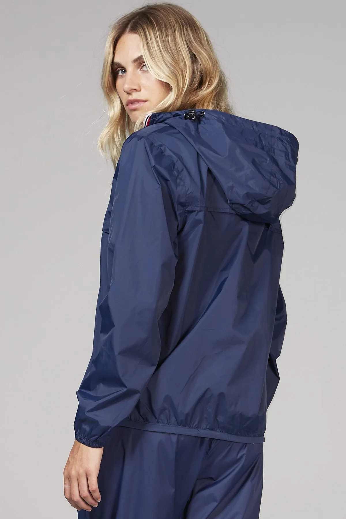 Women's Quarter Zip Navy Blue Waterproof Rain Jacket