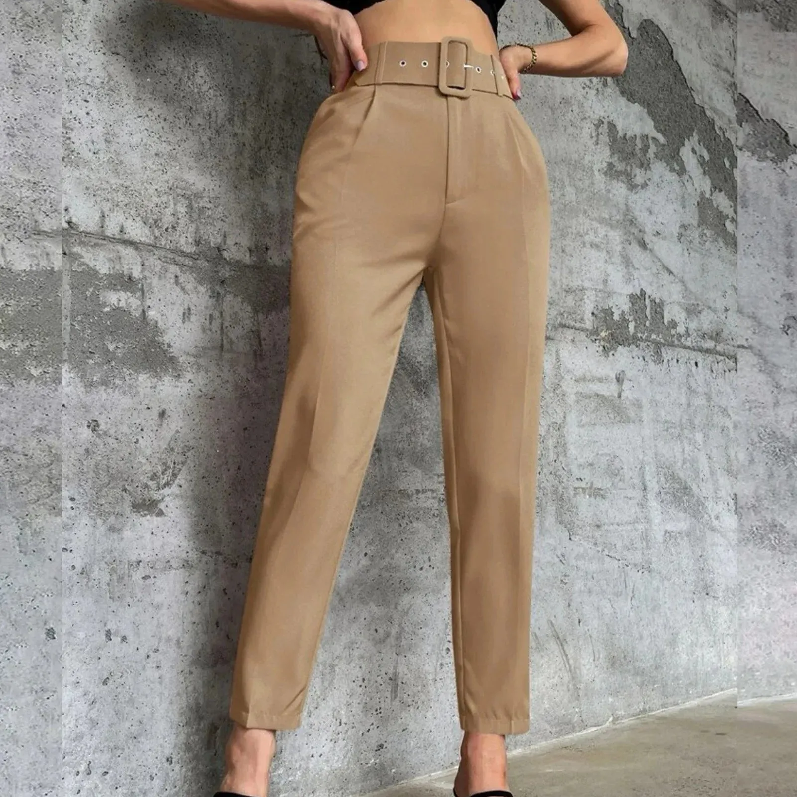 Womens Wide Leg Pants Casual Women'S Summer Solid Color High Waisted Slim Comfortable Casual Straight Leg Woman Tall Dress Pants