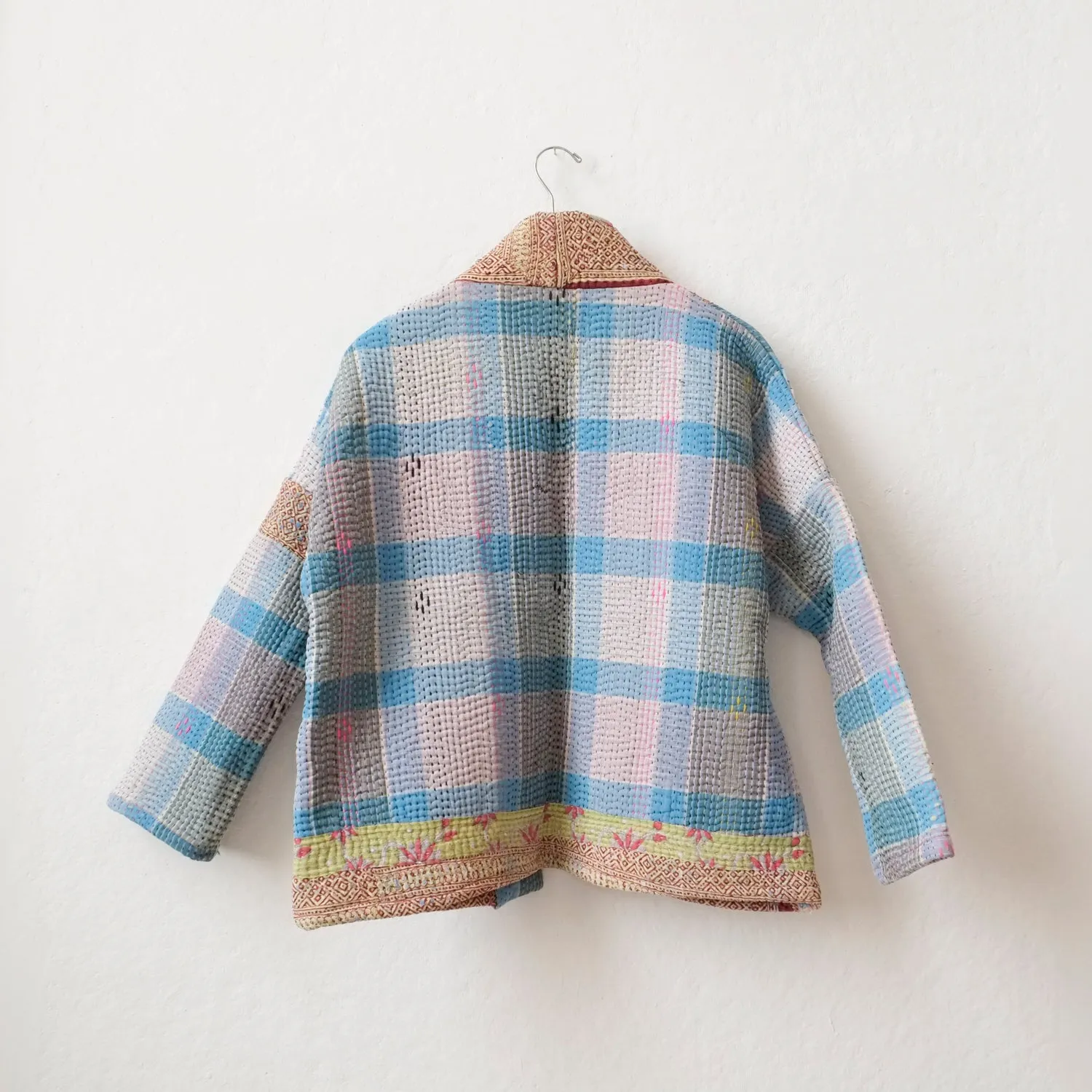 XXS Light Blue Plaid Anoushka Jacket LM095