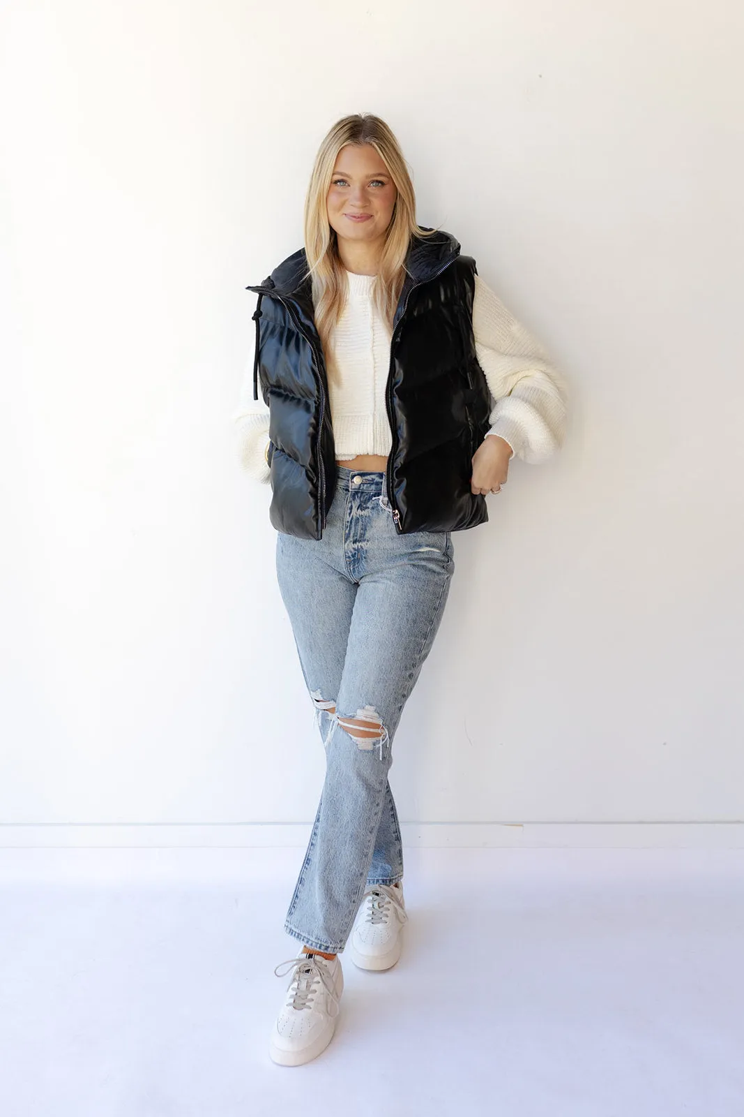 zoya leather vest