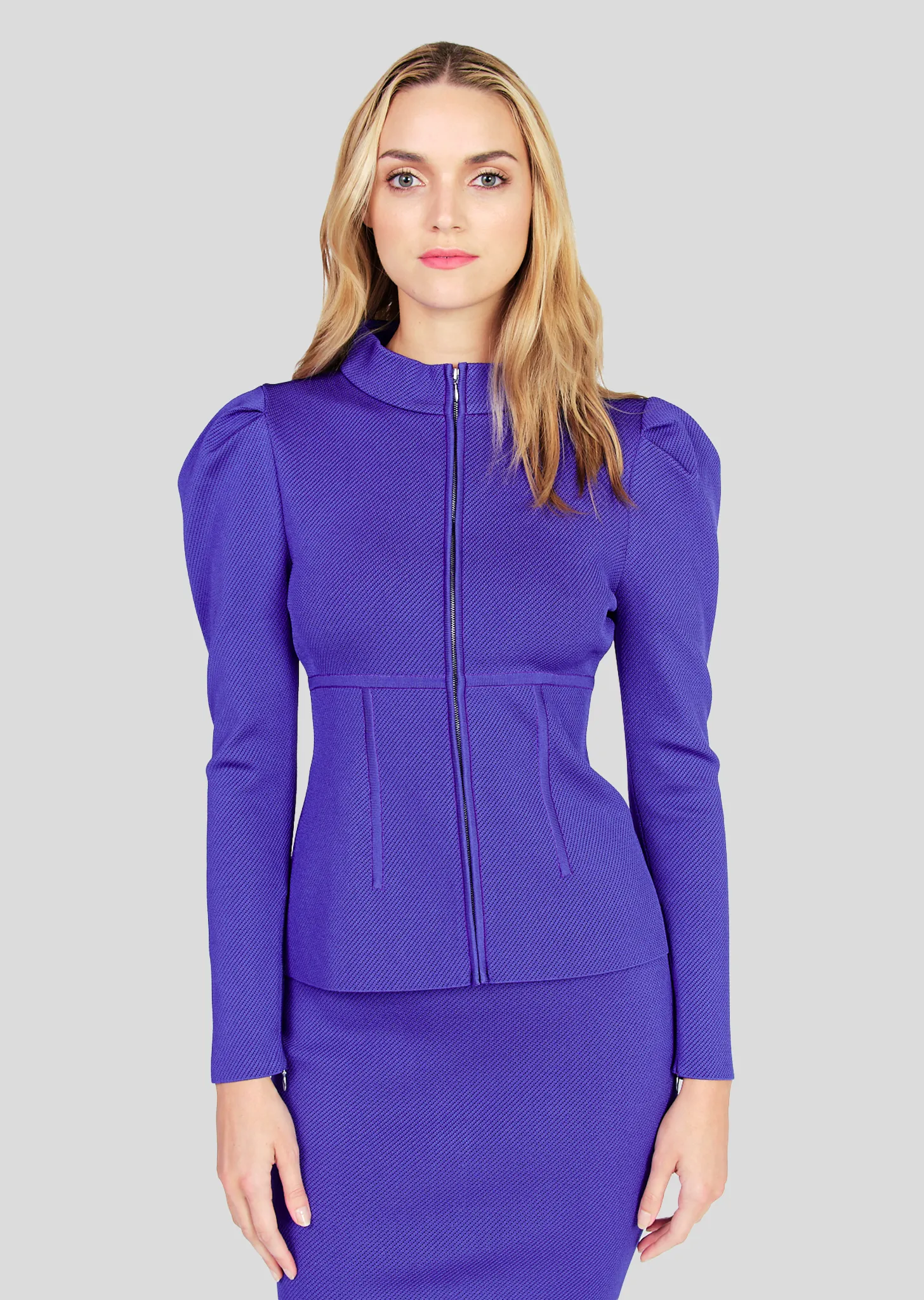 Zuri – Twill Jacket with Puffed Shoulders